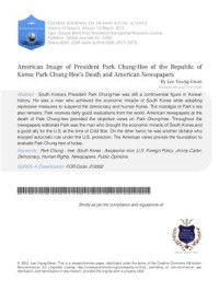 Lee Young-Gwan. — American Image of President Park Chung-Hee of the Republic of Korea: Park Chung-Hee’s Death and American Newspapers