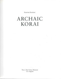 Katerina Karakasi — Archaic Korai