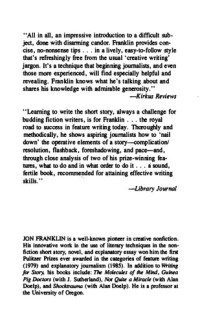 Jon Franklin — Writing for Story: Craft Secrets of Dramatic Nonfiction