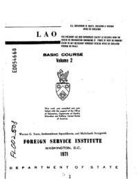  — FSI. Lao Basic Course. Student Text. Volume 2