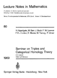 Eckmann B. (ed.) — Proceedings of the Seminar on Triples and Categorical Homology