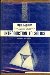 Leonid V. Azaroff — Introduction to solids.