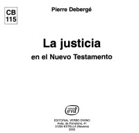 Pierre Deberge; Pedro Barrado Fernandez (tr.); Maria Pilar Salas Perez (tr.) — La Justicia en el Nuevo Testamento