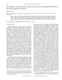 Guido Frosina — DNA Repair in Normal and Cancer Stem Cells, with Special Reference tothe Central Nervous System (Article)