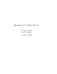 Franz Lemmermeyer — Introduction to Number Theory