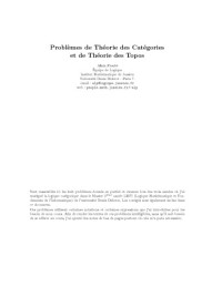 Alain Prouté — Problèmes de théorie des catégories et de théorie des topos