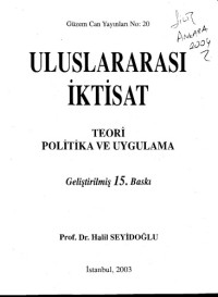 Halil Seyidoğlu — Uluslararası İktisat: Teori, Politika ve Uygulama