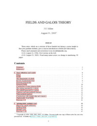 J S Milne — Fields and Galois theory