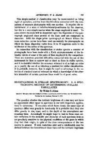 Adams W. S. — Investigations in Stellar Spectroscopy II. A Spectroscopic Method of Determining Stellar Parallaxes