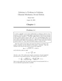 Goldstein Herbert — Classical Mechanics solution manual