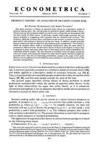 Kahneman D., Tversky A. — Prospect Theory: An Analysis Of Decision Under Risk