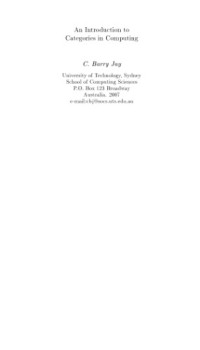 Jay C.B. — An introduction to categories in computing