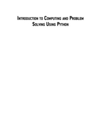 E. Balaguruswamy — Introduction To Computing And Problem Solving Using Python