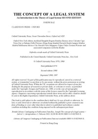 Joseph Raz — The Concept of a Legal System: An Introduction to the Theory of the Legal System, 2nd Revised edition