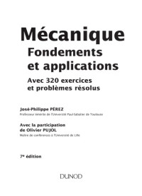 José-Philippe Pérez — Mécanique - fondements et applications