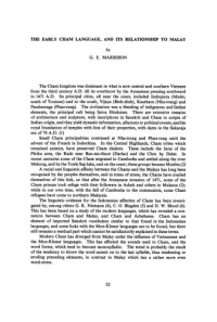 G. E. Marrison — [Article] The Early Cham Language, And Its Relationship to Malay