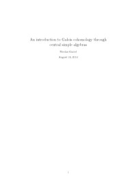 Nicolas Garrel — An introduction to Galois cohomology through central simple algebras