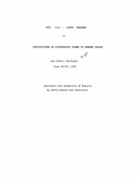 Participants and Observers — 1975 U.S. - JAPAN SEMINAR - APPLICATIONS OF AUTOMORPHIC FORMS TO NUMBER THEORY