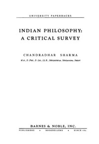 Chandradhar Sharma — Indian Philosophy: A Critical Survey