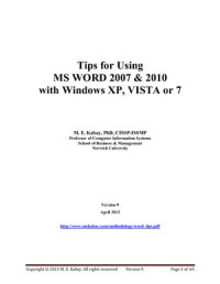 Kabay M.E. — Tips for Using MS-Word 2007 & 2010