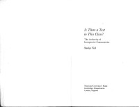 Stanley Fish — Is there a text in this class? The authority of interpretive communities