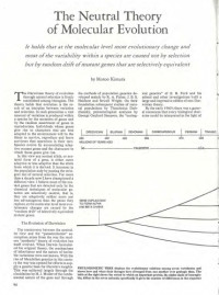 Motoo Kimura — The neutral theory of molecular evolution (Scientific American Magazine)