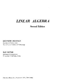 Kenneth Hoffmann And Ray Kunze — Linear Algebra, 6