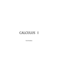Paul Dawkins — Calculus I