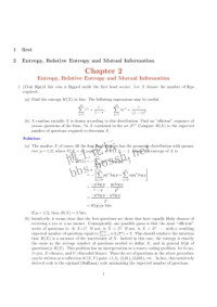 Thomas M. Cover, Joy A. Thomas — Elements of Information Theory, First Edition 1st Ed (Clean But Very Incomplete Instructor Solution Manual)