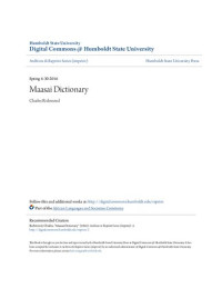 Charles Richmond — Maasai Dictionary