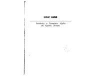 Ernst Kunz — Introduction to Commutative Algebra and Algebraic Geometry