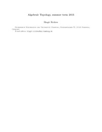 Birgit Richter — Algebraic Topology, summer term 2015