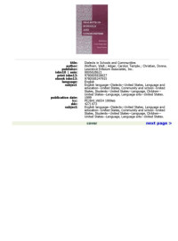 Walt Wolfram, Carolyn Temple Adger, Donna Christian — Dialects in Schools and Communities