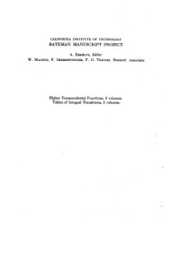 Arthur Erdelyi — Tables of Integral Transforms (v. 1)