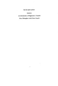 G. E. M. Anscombe — Metaphysics and the Philosophy of Mind