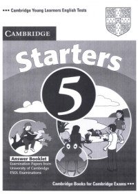  — Cambridge YLE Tests Starters 5 Answer Booklet