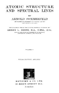 Arnold Sommerfeld — Atomic structure and spectral lines