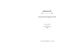 Cline, Eric H.; O'Connor, David B. — Ramesses III : The Life and Times of Egypt's Last Hero