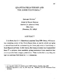 Witten E. — Quantum field theory and the Jones polynomial