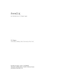 P. D. Magnus — forall x - An Introduction to Formal Logic