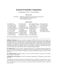 Hoon Hong (Editor) — Journal of Symbolic Computation, Volume 42, issues 1-12 issue 1-12