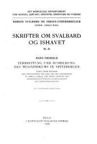 Frebold H. — Verbreitung und Ausbildung des Mesozoikums in Spitsbergen