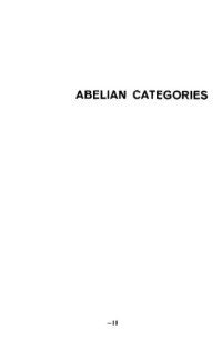 Peter Freyd — Abelian Categories. An Introduction to the Theory of Functors