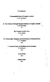 A. G. Vitushkin — Several complex variables 01: introduction to complex analysis