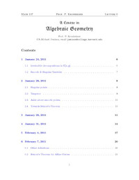 P. Kronheimer, E. Belmont — A Course in Algebraic Geometry [Lecture notes]