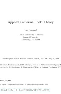Paul Ginsparg — Applied Conformal Field Theory