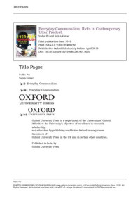 Sudha Pai; Sajjan Kumar — Everyday Communalism: Riots in Contemporary Uttar Pradesh