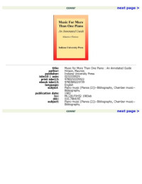 Maurice Hinson — Music for More Than One Piano - An Annotated Guide