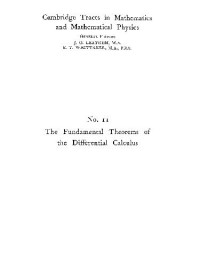 William Henry Young — The fundamental theorems of the differential calculus