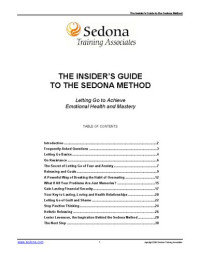 Lester Levenson, Frank Lester, Sedona Method, Hale Dwoskin, Larry Crane, Lawrence Crane — Sedona Method - The insider's guide to sedona method by Lester Levenson